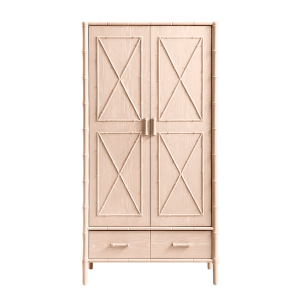 Elstowe Faux Bamboo Double Closet, Nude Pink