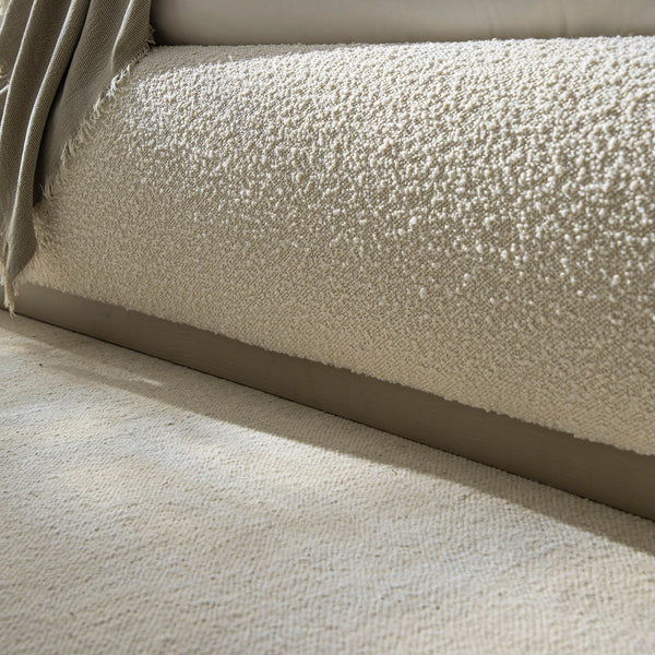 Luella Upholstered Wooden Plinth Base Storage Bed, Ecru Boucle