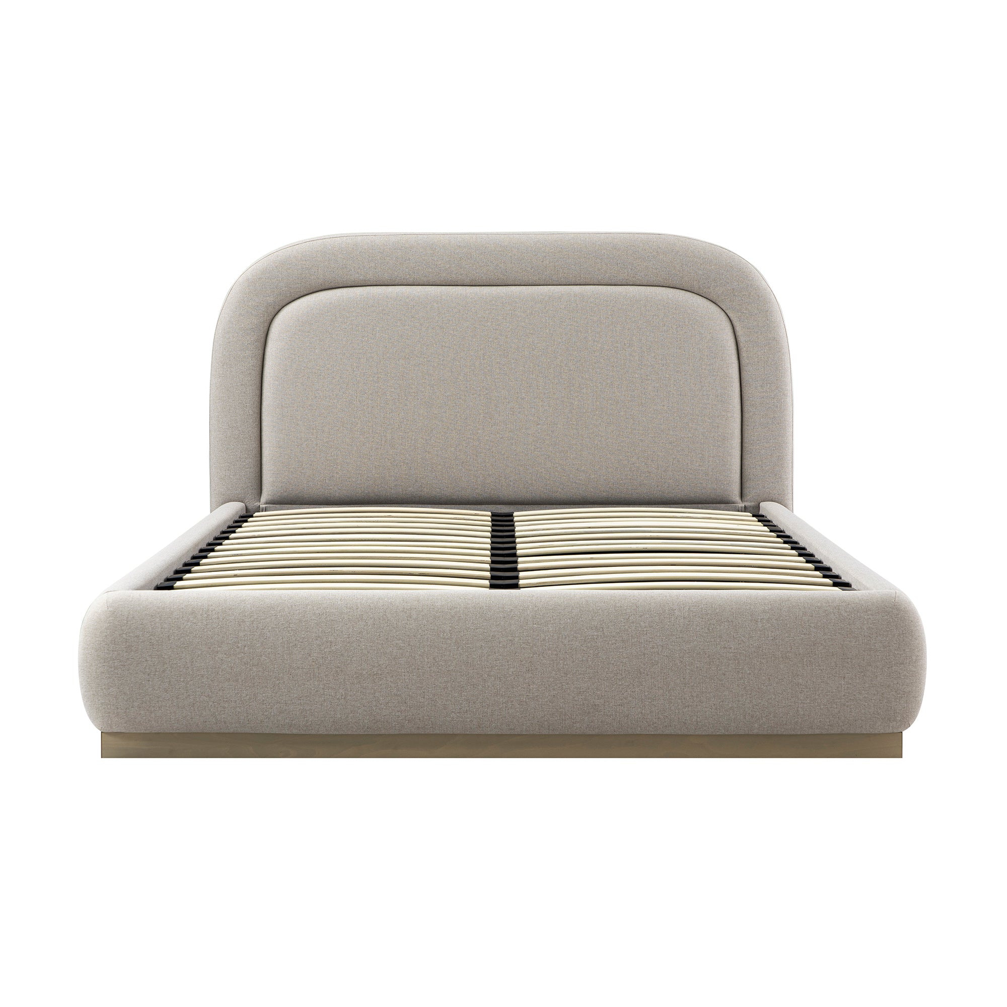 Luella Upholstered Wooden Plinth Base Storage Bed, Sand Fabric