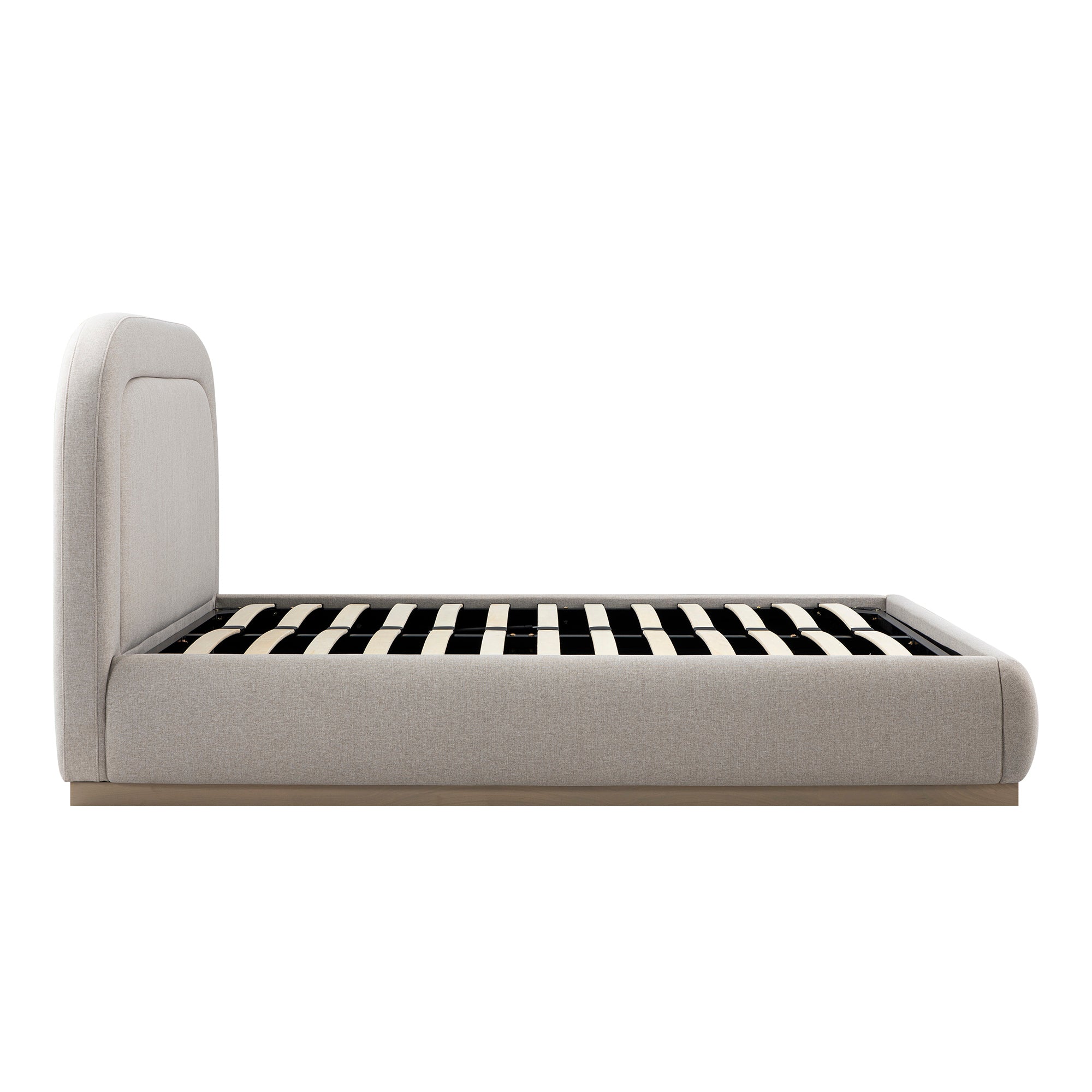 Luella Upholstered Wooden Plinth Base Storage Bed, Sand Fabric