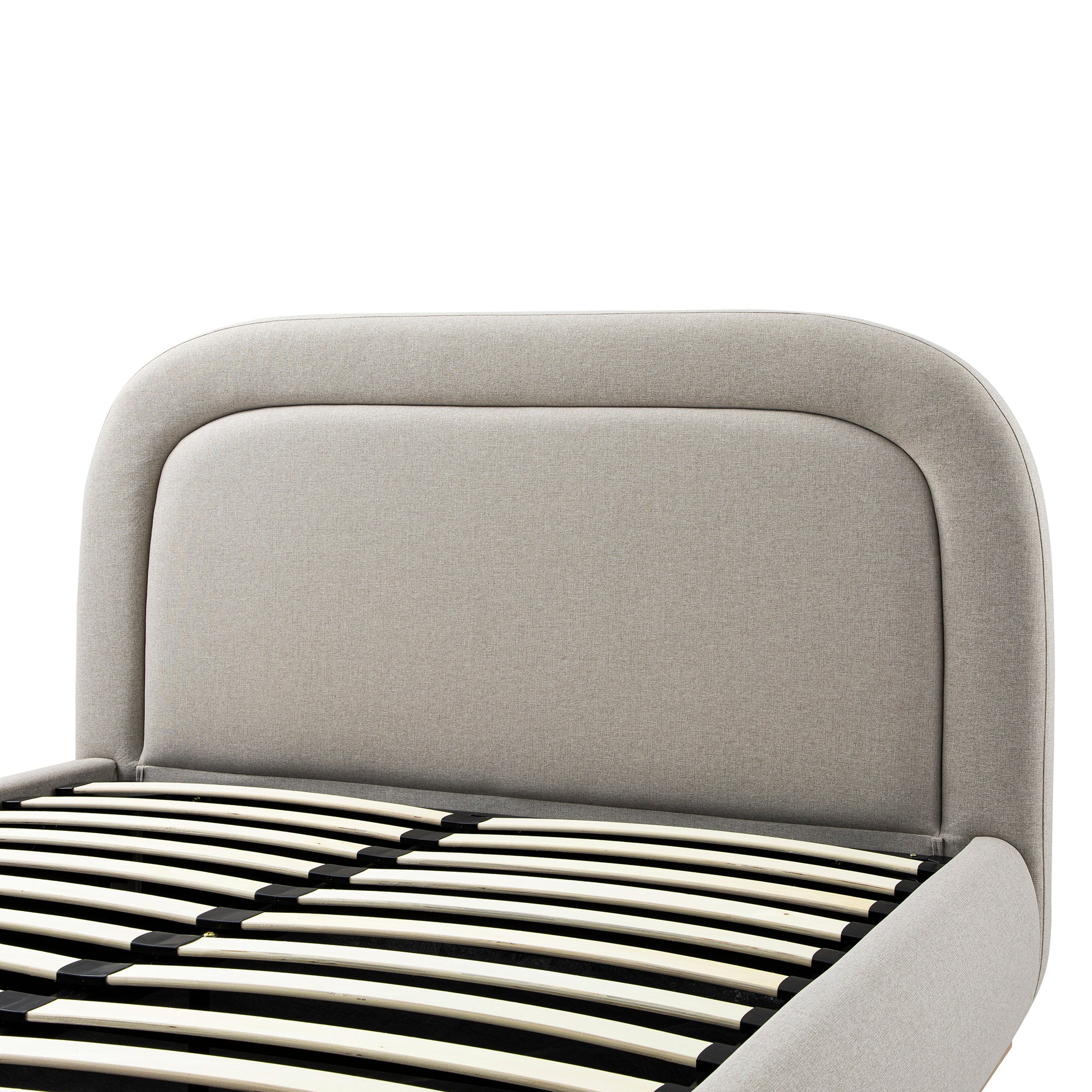 Luella Upholstered Wooden Plinth Base Storage Bed, Sand Fabric