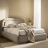 Luella Upholstered Wooden Plinth Base Storage Bed, Sand Fabric