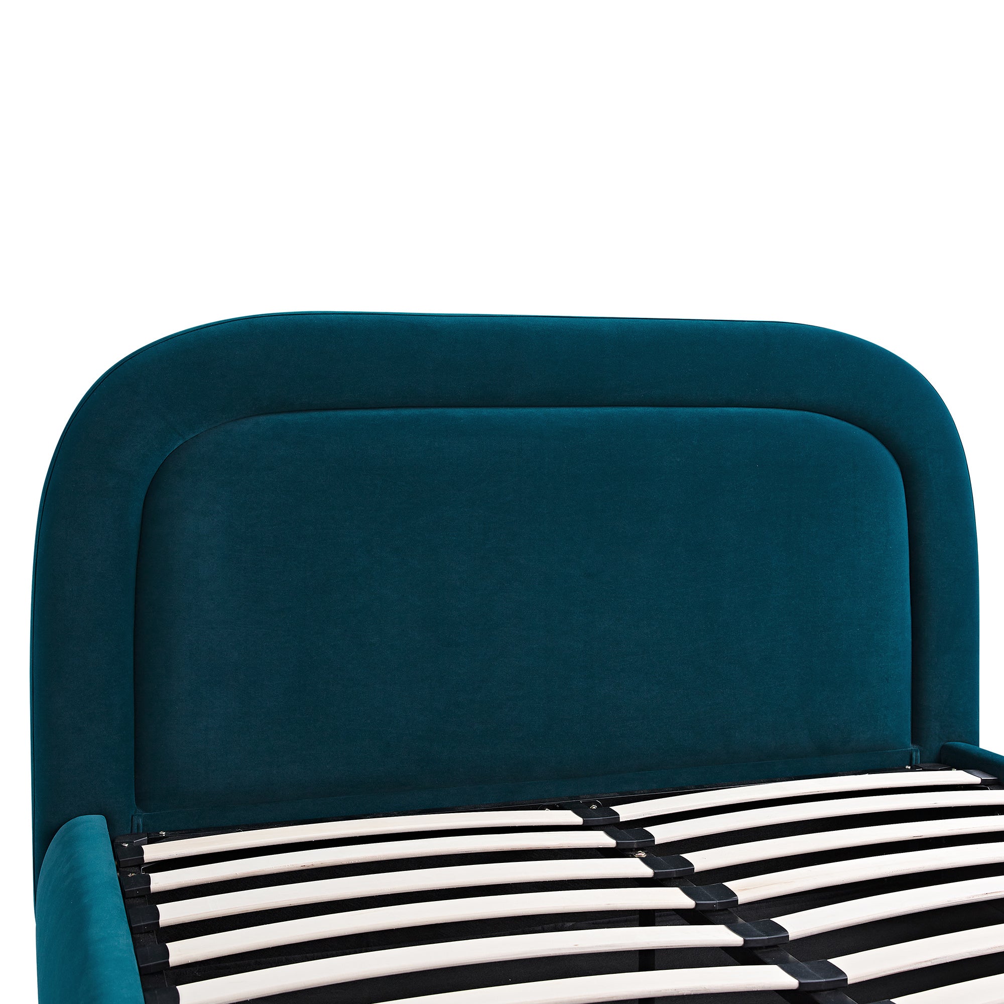 Luella Upholstered Wooden Plinth Base Storage Bed, Teal Velvet