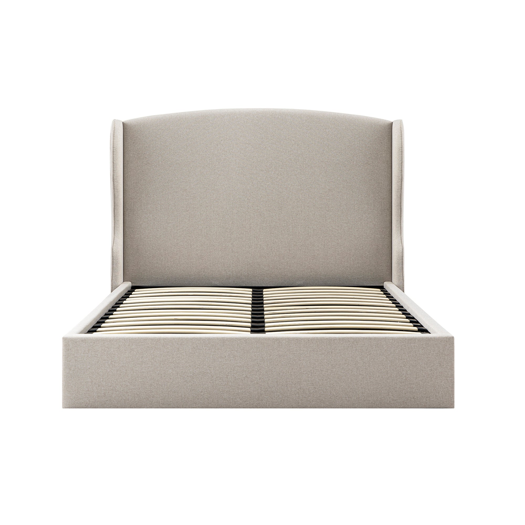 Kimberly Winged Upholstered Storage Bed, Sand Fabric