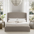 Kimberly Winged Upholstered Storage Bed, Sand Fabric