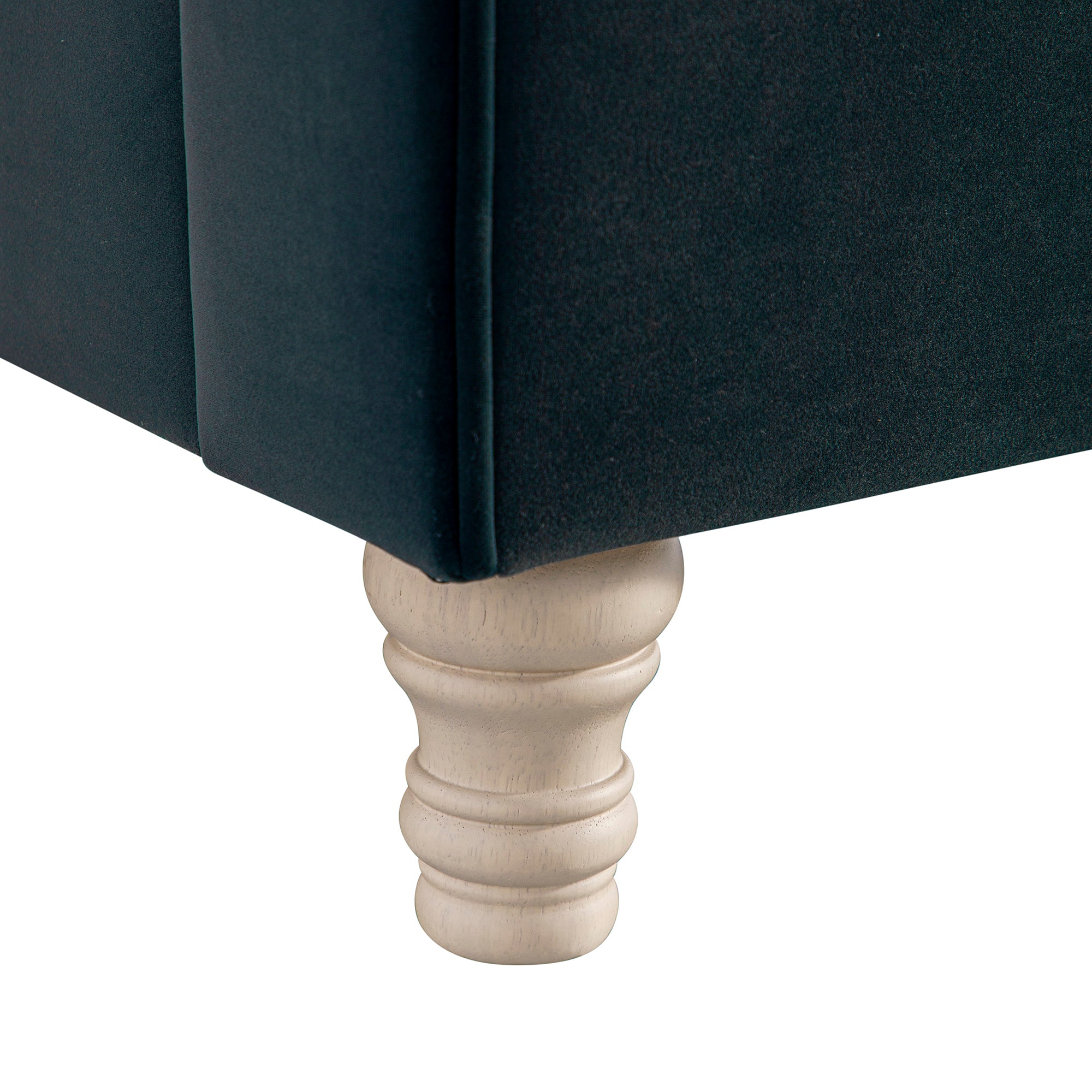 Porchester Ottoman Storage Sleigh Bed, Aegean Blue Velvet