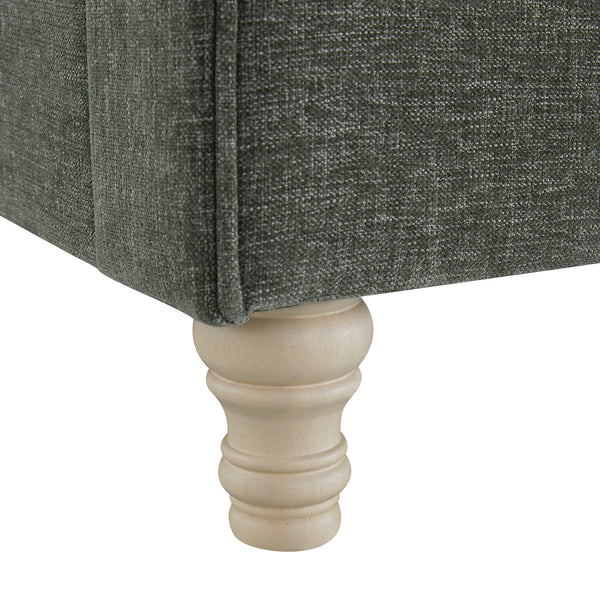 Porchester Ottoman Storage Sleigh Bed, Forest Green Chenille