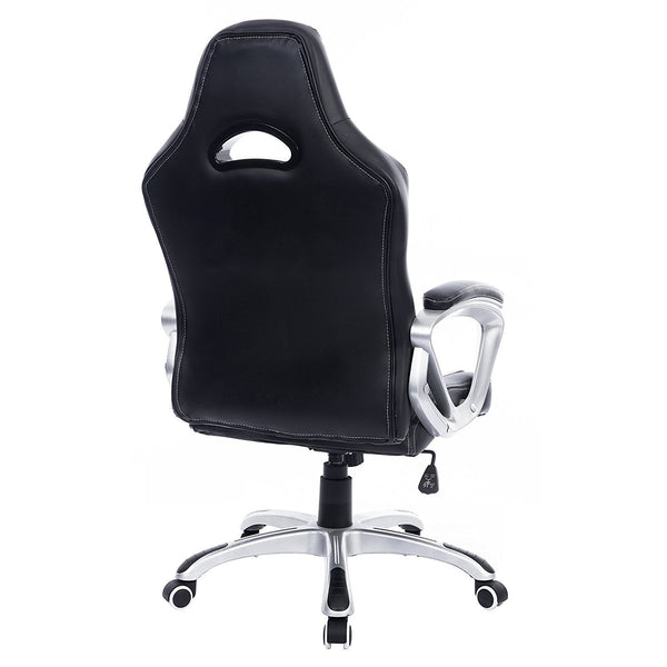Racing Sport Swivel Office Chair in Black & White