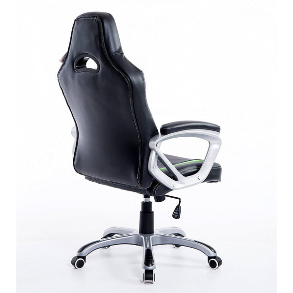 Racing Sport Swivel Office Chair in Black & Green