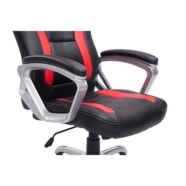 Gaming Chair Racing Sport Style Swivel Office Chair in Black & Red