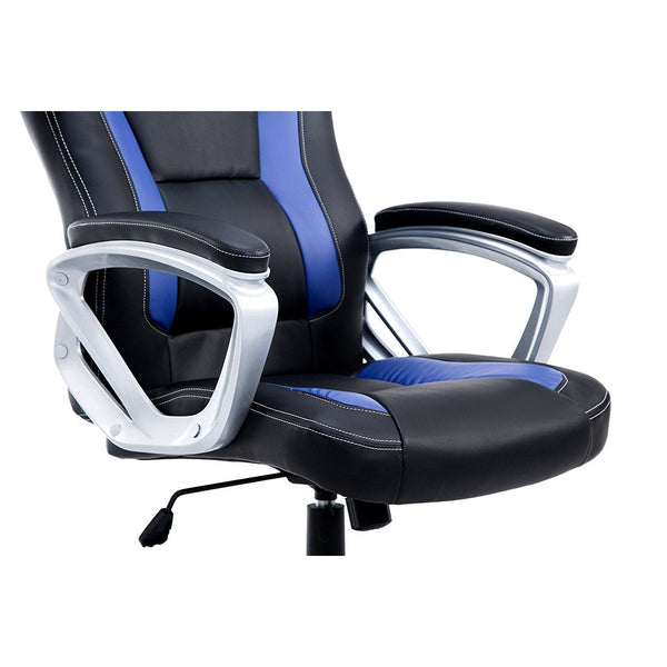 Racing Sport Swivel Office Chair in Black & Blue