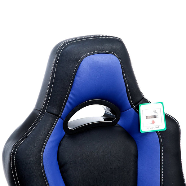 Racing Sport Swivel Office Chair in Black & Blue