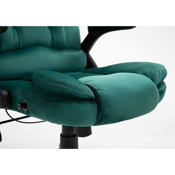 Cherry Tree Furniture Executive Recline Extra Padded Office Chair Standard, MO17 Green Velvet - daals
