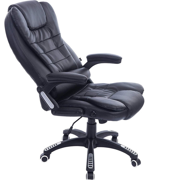 Executive Recline Padded Swivel Office Chair with Vibrating Massage Function, MM17 Black - daals