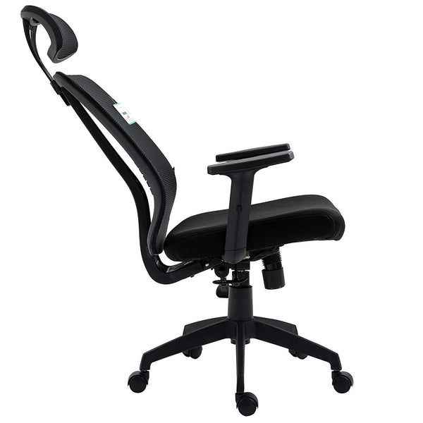 Black Mesh High Back Executive Office Chair Swivel Desk Chair with Synchro-Tilt, Adjustable Armrest & Headrest - daals