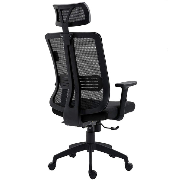 Black Mesh High Back Executive Office Chair Swivel Desk Chair with Synchro-Tilt, Adjustable Armrest & Headrest - daals