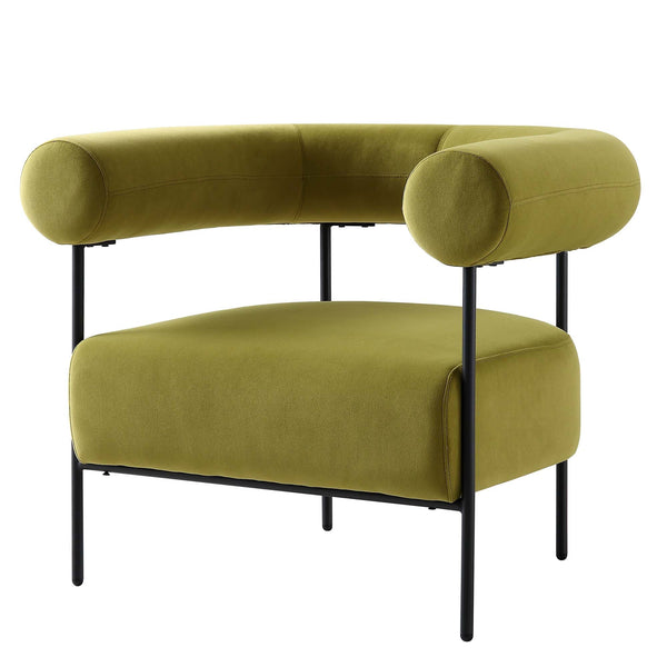 Fulbourn Olive Green Velvet Armchair