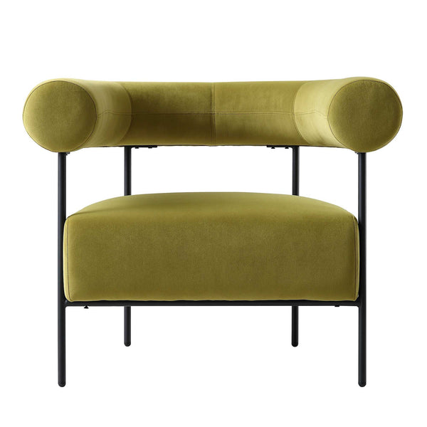 Fulbourn Olive Green Velvet Armchair