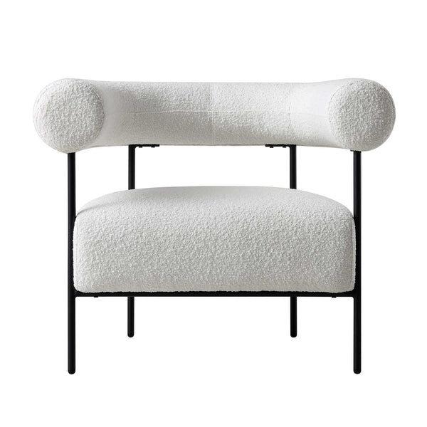 Fulbourn White Boucle Armchair