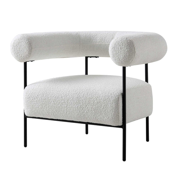 Fulbourn White Boucle Armchair