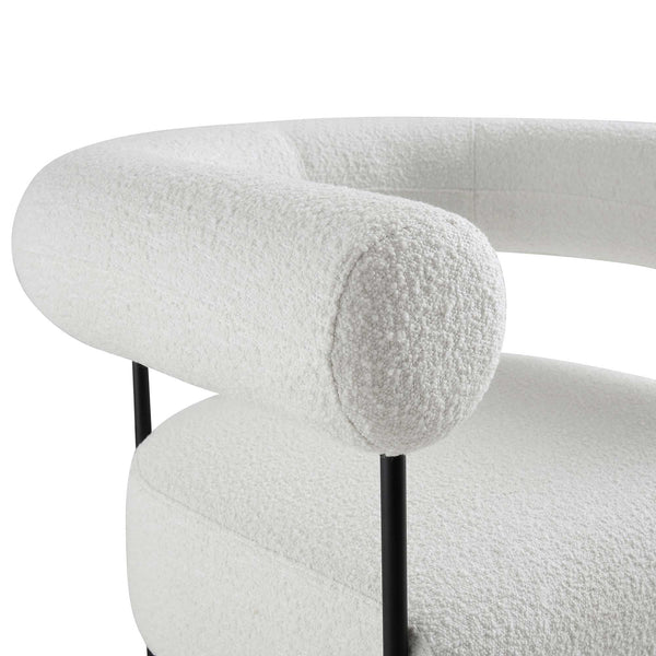 Fulbourn White Boucle Armchair