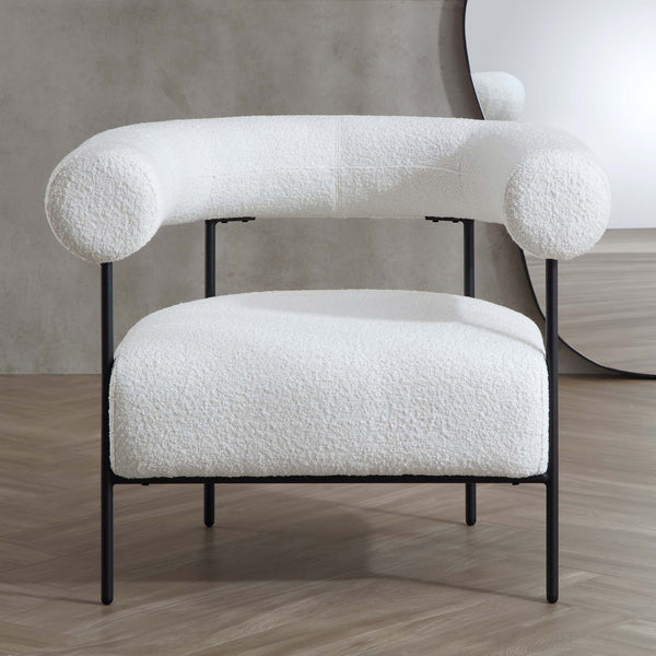 Fulbourn White Boucle Armchair