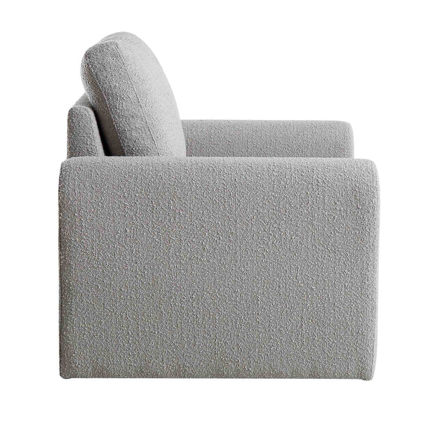 Hampstead Gray Boucle Curved Armchair