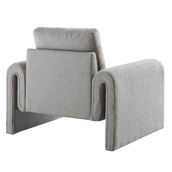 Hampstead Gray Boucle Curved Armchair