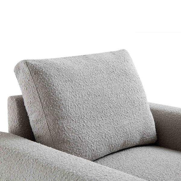 Hampstead Gray Boucle Curved Armchair