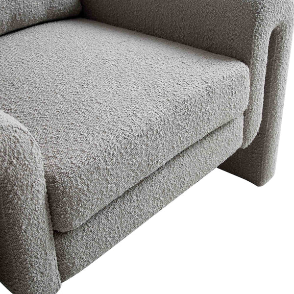Hampstead Gray Boucle Curved Armchair