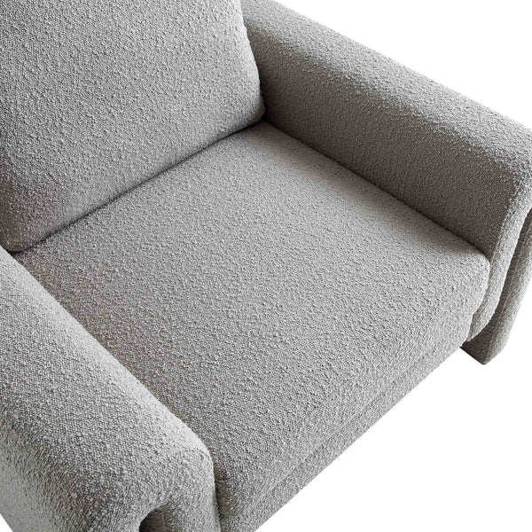 Hampstead Gray Boucle Curved Armchair