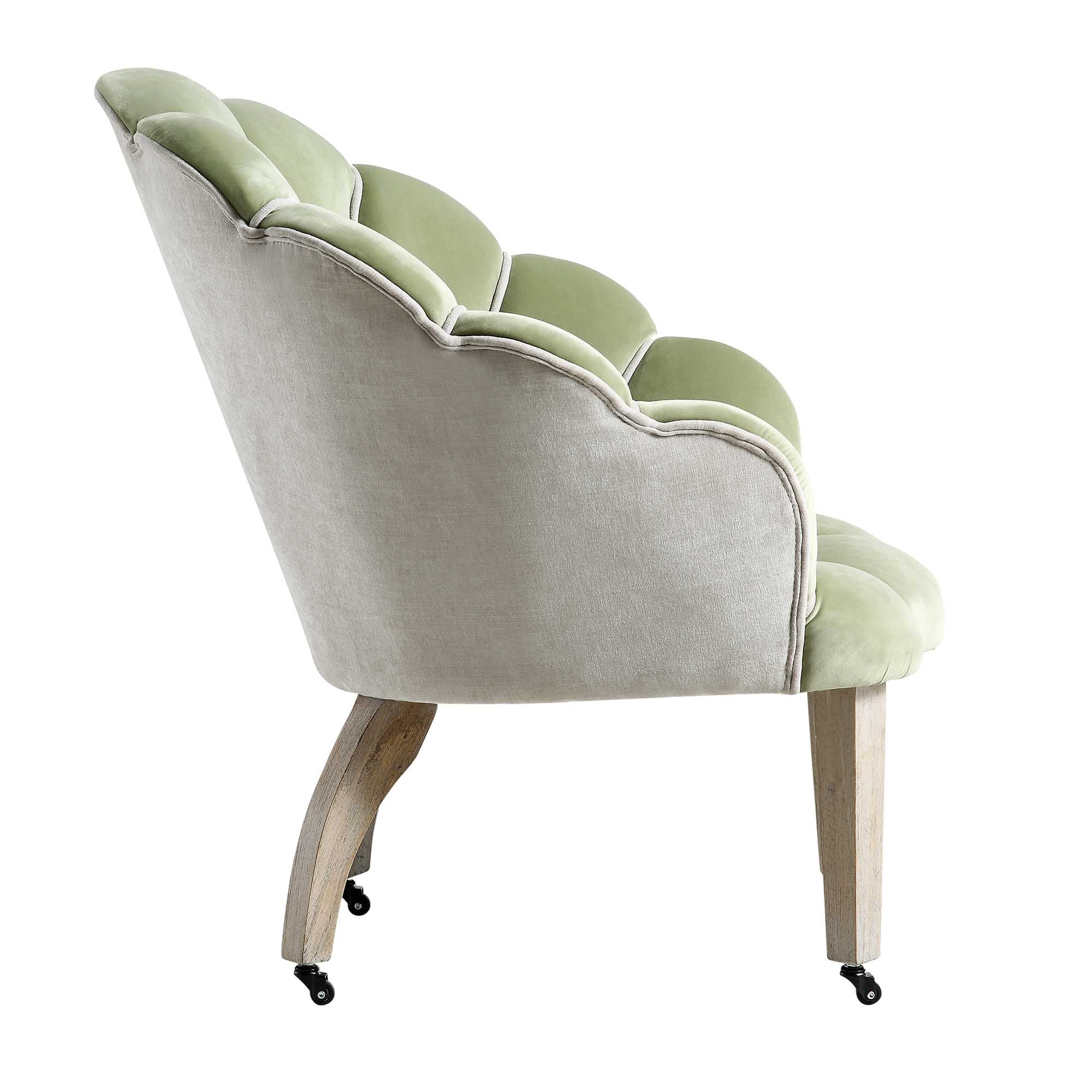 Scallop Shell Chair Barnard Scalloped Clam Chair, Lichen Velvet | daals.com