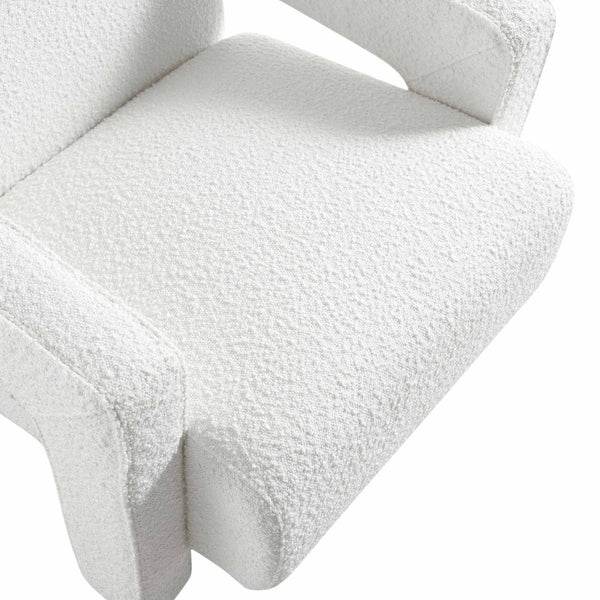 Brompton Sculptural Armchair, White Boucle