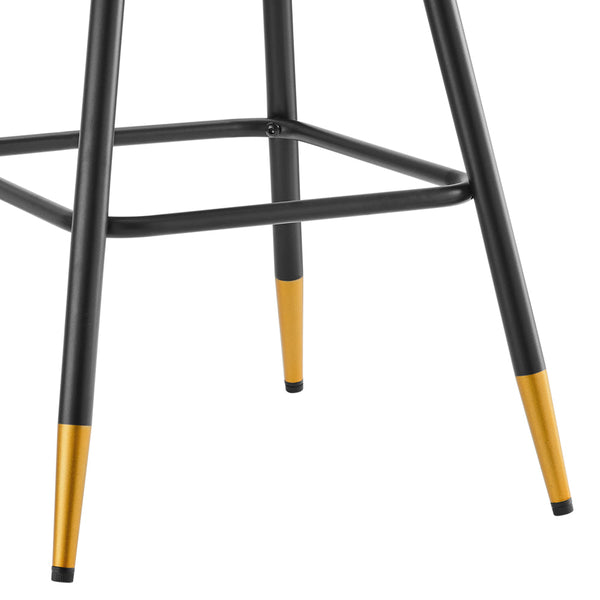 Charlecote Set of 2 Dark Gray Velvet Upholstered Bar Stools