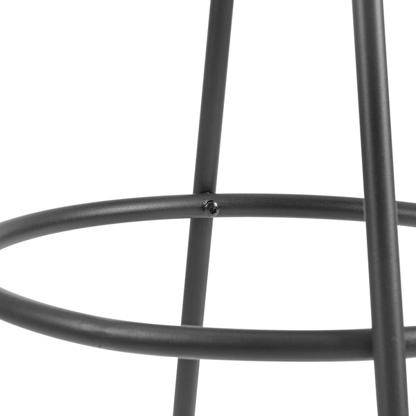 Barton Set of 2 Gray Velvet Upholstered Bar Stools with Contrast Piping