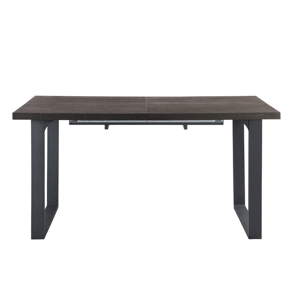 BERN 6-8 Seater Dark Oak Extending Dining Table with Metal Legs