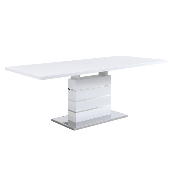 Hayne High Gloss 6 to 8 Seater White Extending Dining Table