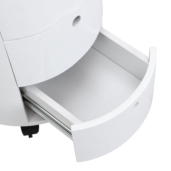 Dolio Drum Chest 3 Drawer Nightstand in White