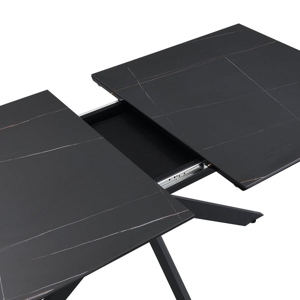 Varden Black Ceramic Extending Dining Table