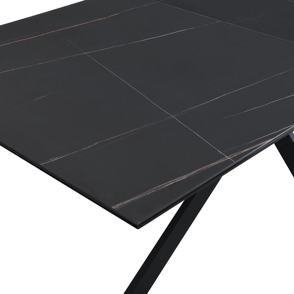 Varden Black Ceramic Extending Dining Table