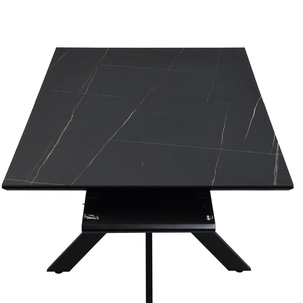 Varden Black Ceramic Extending Dining Table