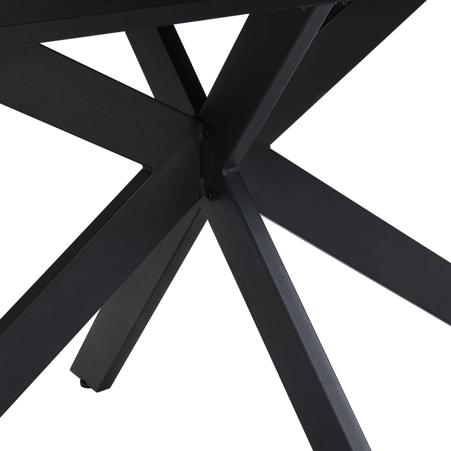 Black Ceramic Expandable Dining Room Table for Small Spaces