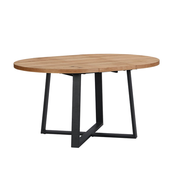 BERN Extending Round Dining Table with Metal Legs