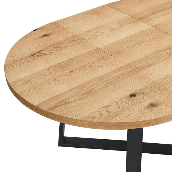 BERN Extending Round Dining Table with Metal Legs