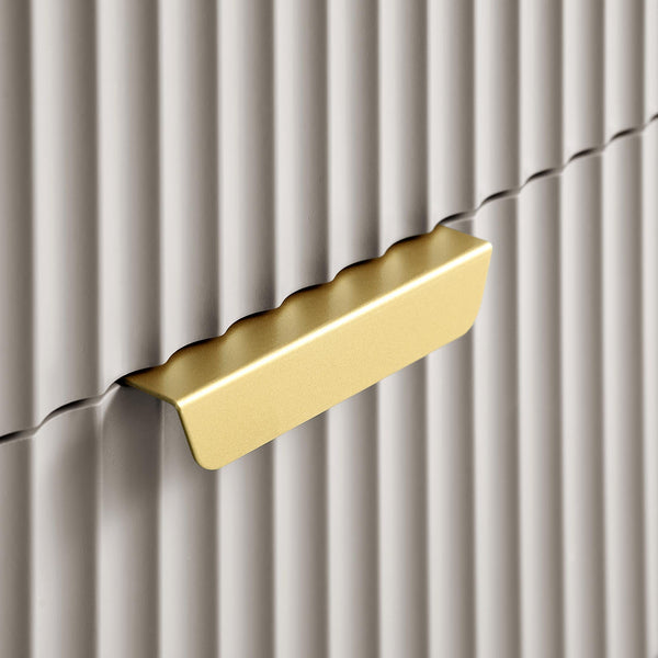 Richmond Ridged 2 Drawer Nightstand, Matte Taupe