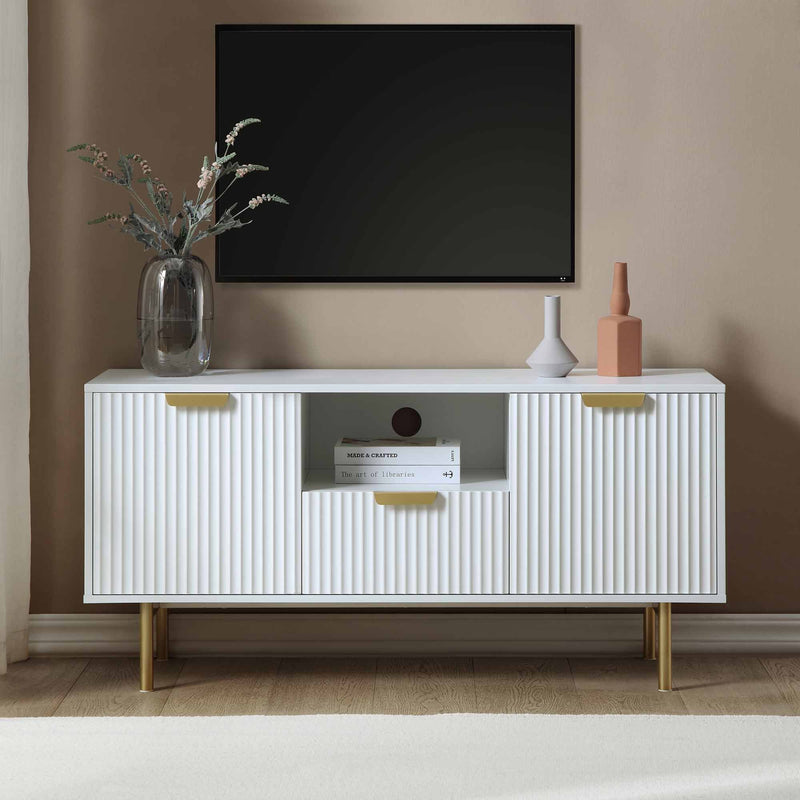 Richmond Ridged TV Media Unit, Matte White