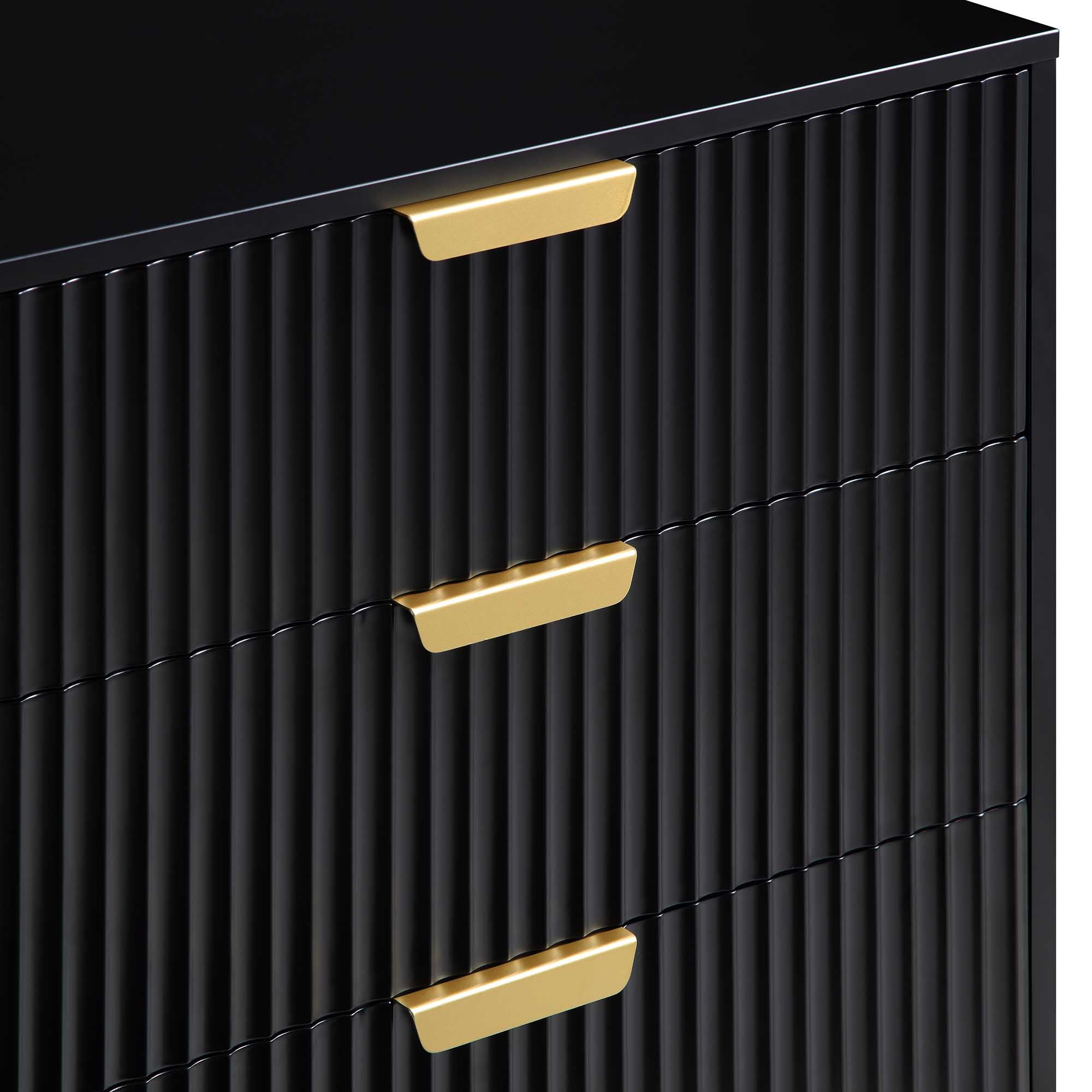 Richmond Ridged Wide 6 Drawer Dresser, Matte Black | daals.com Richmond Ridged Wide 6 Drawer Dresser, Matte Black | daals.com