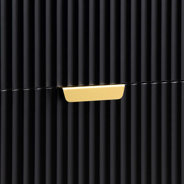 Richmond Ridged Wide 6 Drawer Dresser, Matte Black