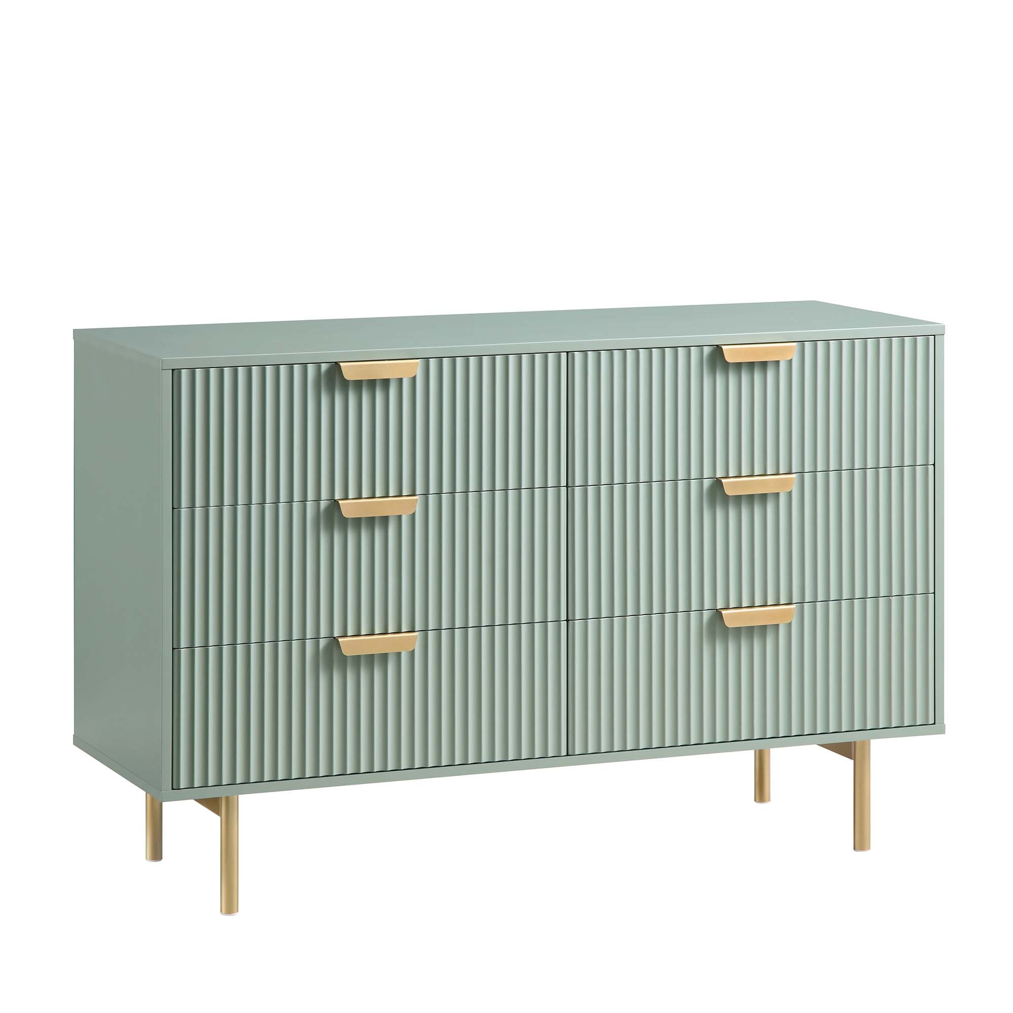 Richmond Ridged Wide 6 Drawer Dresser, Matte Sage Green | daals.com Richmond Ridged Wide 6 Drawer Dresser, Matte Sage Green | daals.com