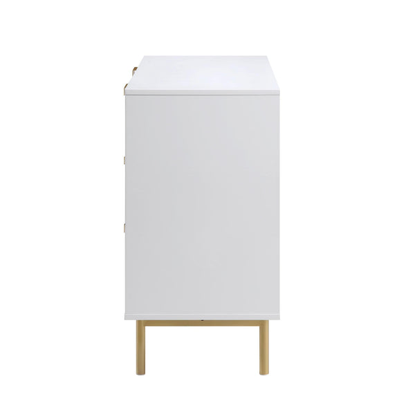 Richmond Ridged Wide 6 Drawer Dresser, Matte White